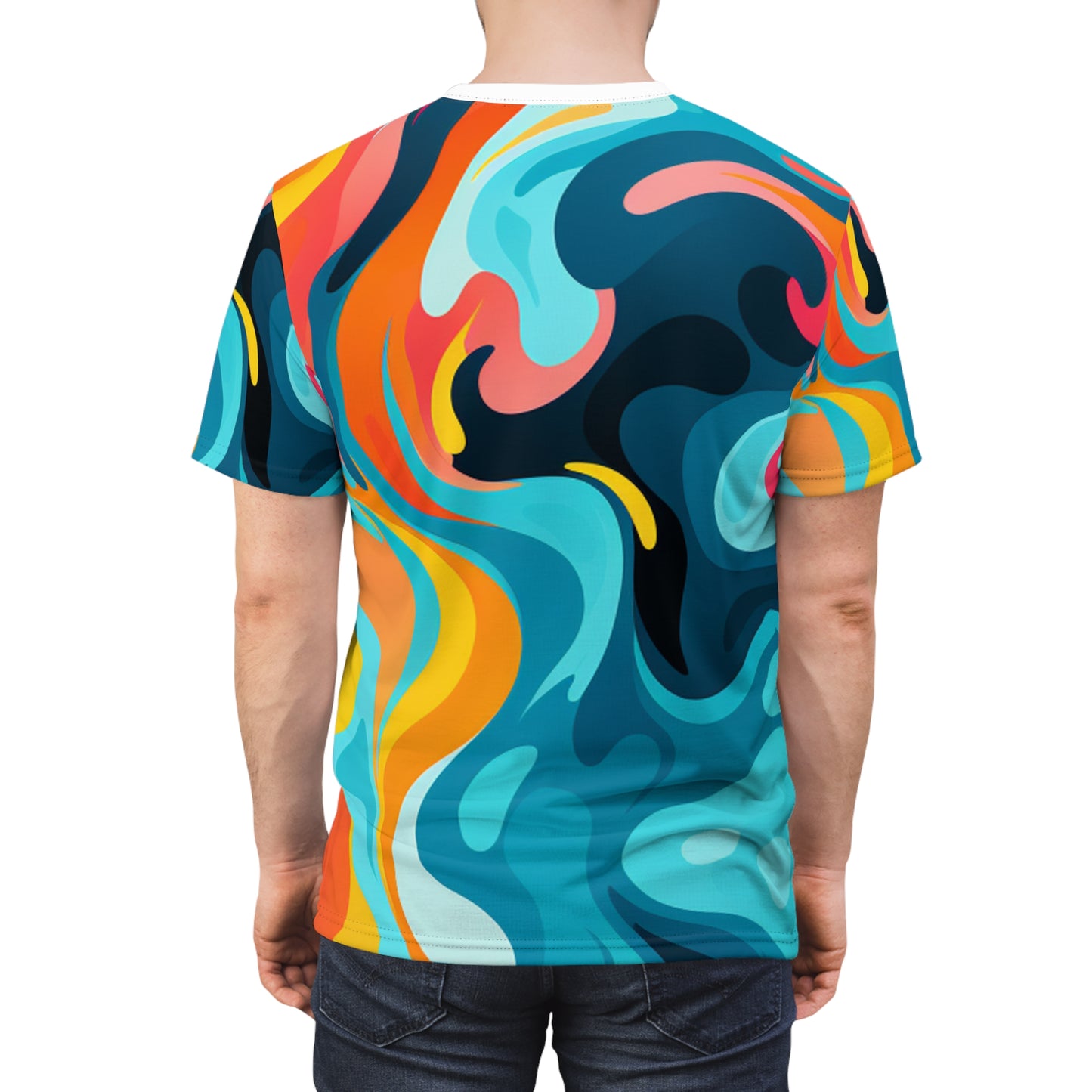 Abstract Cool Unisex Cut & Sew Tee (AOP) - Colorful Abstract Pattern T-shirt