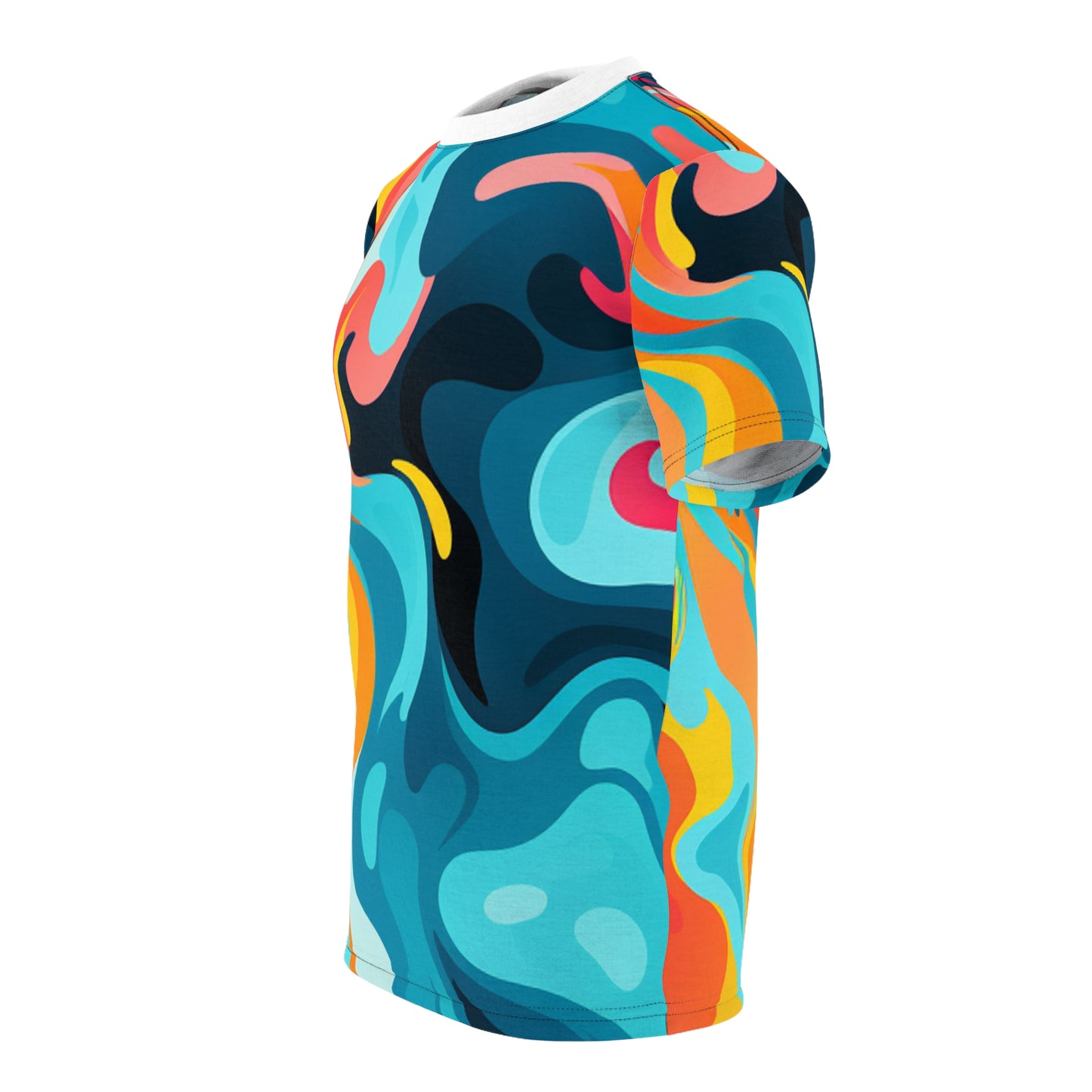 Abstract Cool Unisex Cut & Sew Tee (AOP) - Colorful Abstract Pattern T-shirt