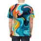 Abstract Cool Unisex Cut & Sew Tee (AOP) - Colorful Abstract Pattern T-shirt